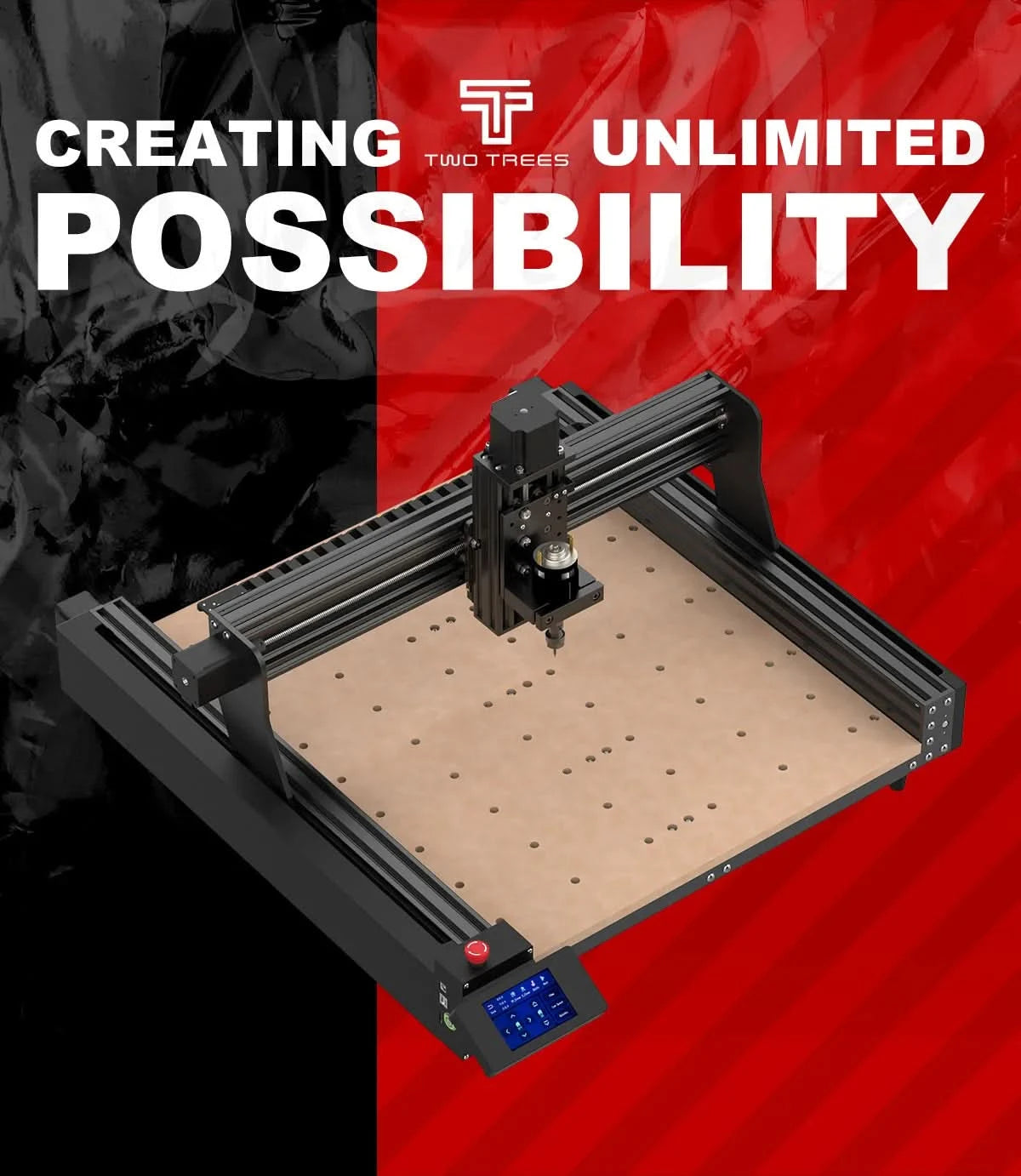 Twotrees TTC450 CNC Engraving Machine 80W CNC Module PCB Wood Milling Cutting Machine Laser Carving Cutter GRBL Control ER11