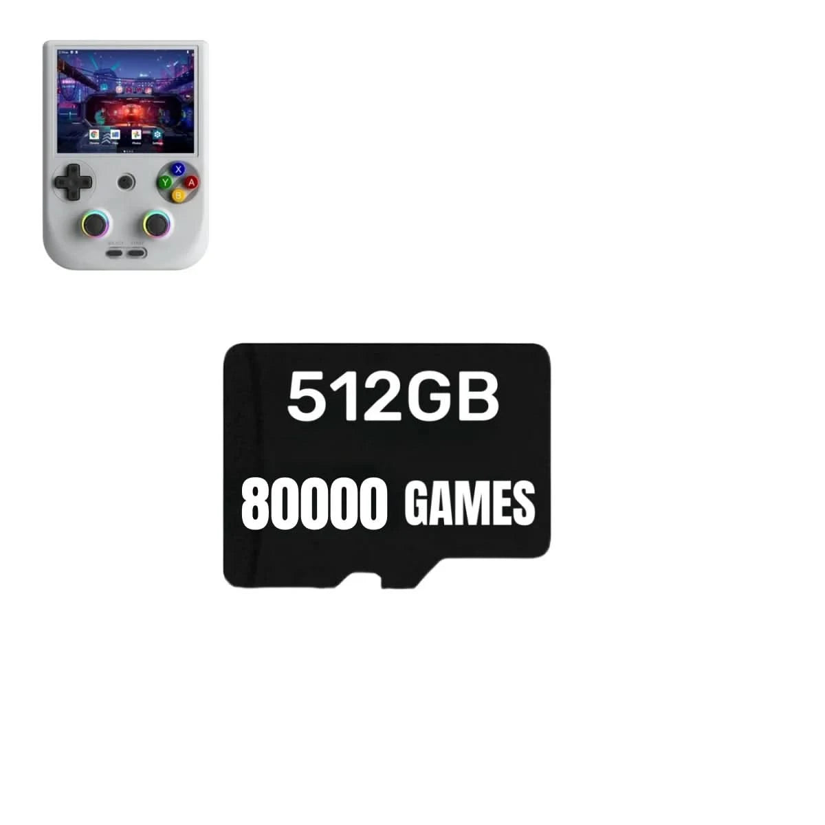 Für ANBERNIC RG406V TF Spielkarte Videospielkonsolen PSP 512G 80000 Spiele vorinstalliert Retro-Spiele 256G RG406V Speicherkarte