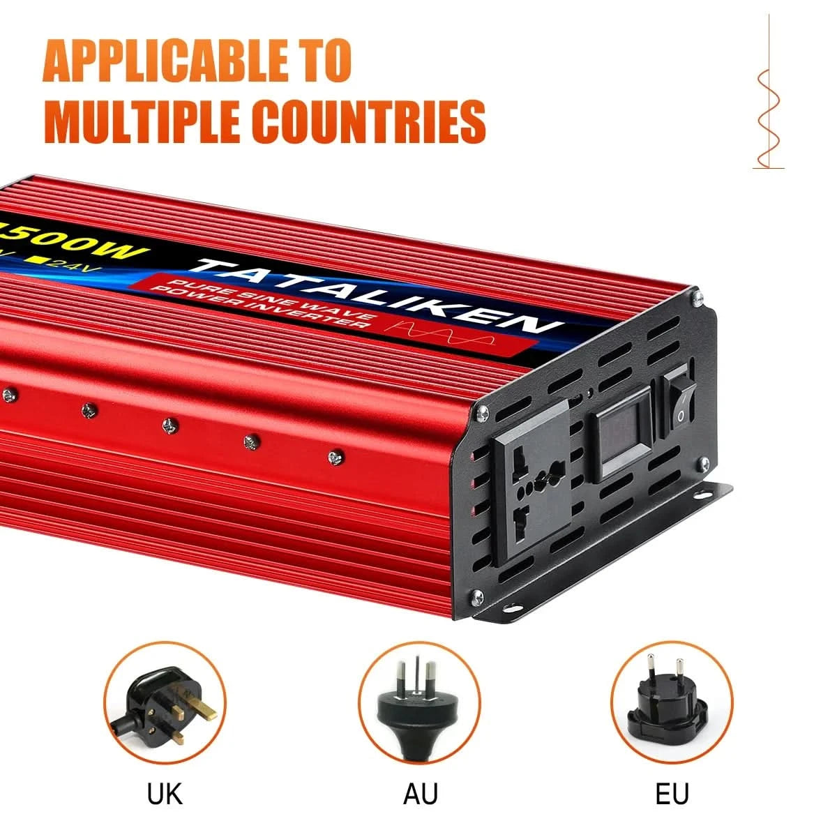 Inverter Pure Sine Wave DC12V/24V To AC 220V Voltage 7000W/8000W 50/60HZ Power Converter Solar Car Transformer With LED Display