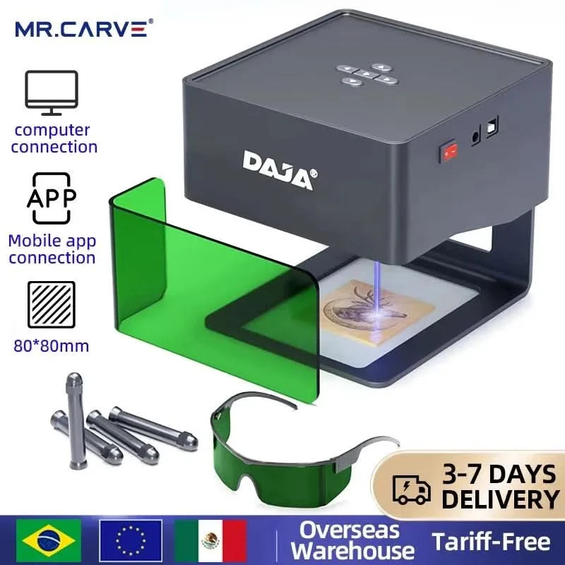 DAJA DJ6 Laser Engraver Logo Marker Machine for Household Woodwork Marking Machine Support Wireless BT Mobile Phone App Control