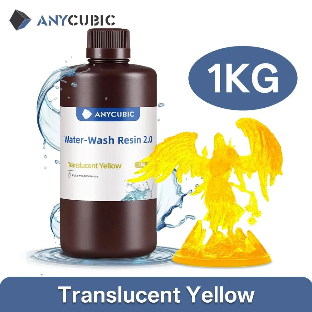 ANYCUBIC Wasserwaschbares Harz Geruchsarm Niedrige Viskosität 405nm UV-Harz für LCD-3D-Druck Hochpräzisions-3D-Druckerharz
