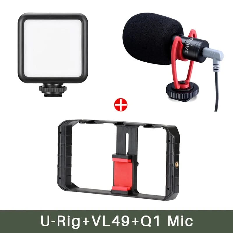 Ulanzi U-Rig Pro Smartphone Video Rig w 3 Shoe Mounts Filmmaking Case Handheld Phone Video Stabilizer Grip Tripod Mount Stand