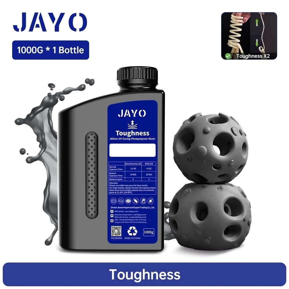 JAYO UV-Harz ABS-ähnlich/Standard/Pflanzlich/Nylon-ähnlich/Wasserwaschbar 1KG 405nm Flüssiges Rapid UV-Härtung für LCD 3D-Druckmaterial