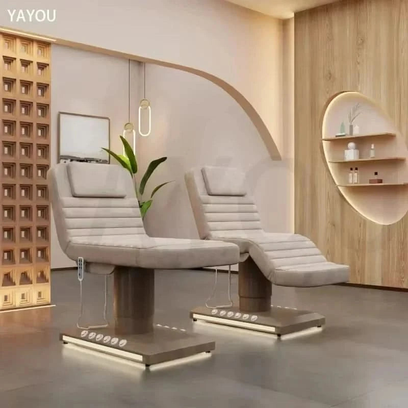 2025 Luxury Wooden Bed with LED Base 3-Motor Massage Bed Customizable Colorful Bed for Living Room-5R