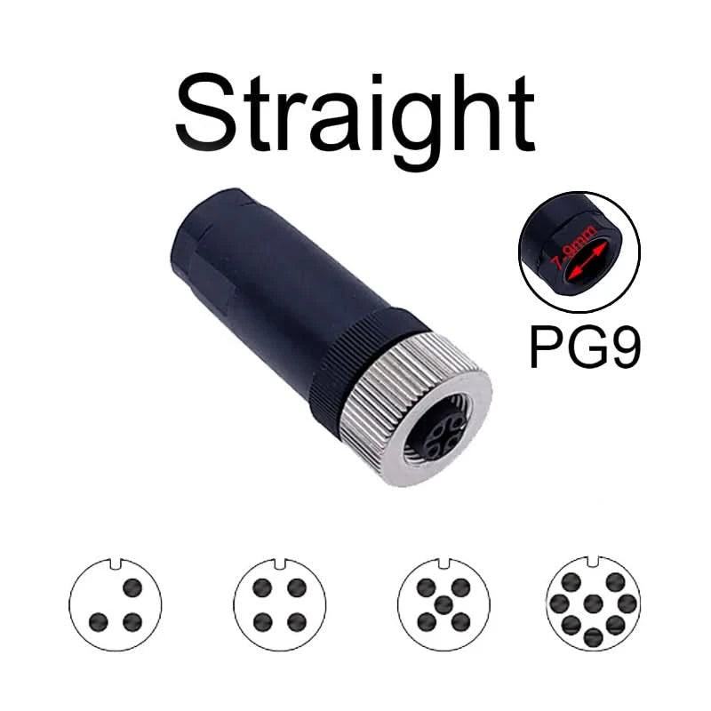 M12-Sensorstecker 4-polig 5-polig M12-8 wasserdichter Stecker & Buchse Schraubanschluss A-kodierte Sensorstecker