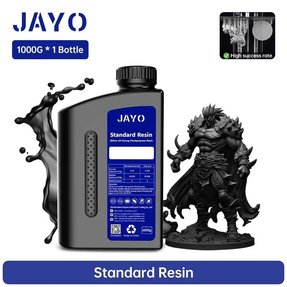 JAYO UV-Harz ABS-ähnlich/Standard/Pflanzlich/Nylon-ähnlich/Wasserwaschbar 1KG 405nm Flüssiges Rapid UV-Härtung für LCD 3D-Druckmaterial