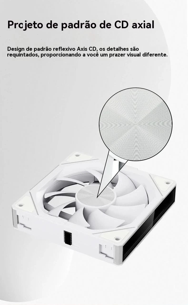 Teucer JM-5 PC Argb Light CD Texture 12cm 3in1 PWM Fan Case No Noise 800-2000rpm Water Cooling Radator Fan