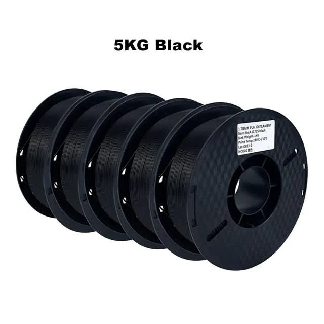 5KG PLA Filament 1.75mm Schwarz Weiß Grau Hohe Zähigkeit 3D-Drucker Material 5 Rollen Lokale Lieferung
