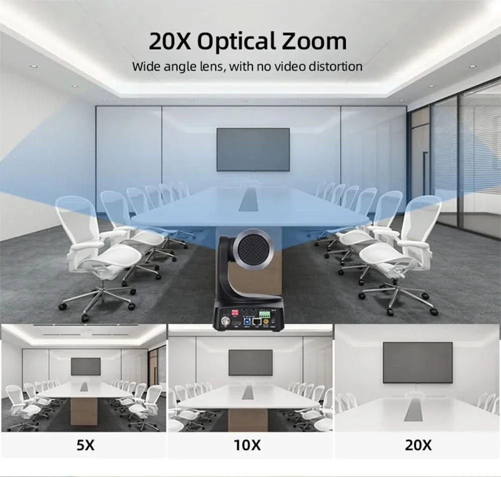 NDI HX PoE Kirchen-PTZ-Kamera 12/20-fach Zoom 60fps USB HDMI LAN SDI Steuerung für Videokonferenzen, Rundfunk, YouTube mit Tally-Leuchte