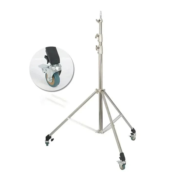 Super stabiles Stativ aus Edelstahl 2,8 m klappbares Beleuchtungsstativ Fotografie für Fülllicht Spotlicht Softbox Fotostudio