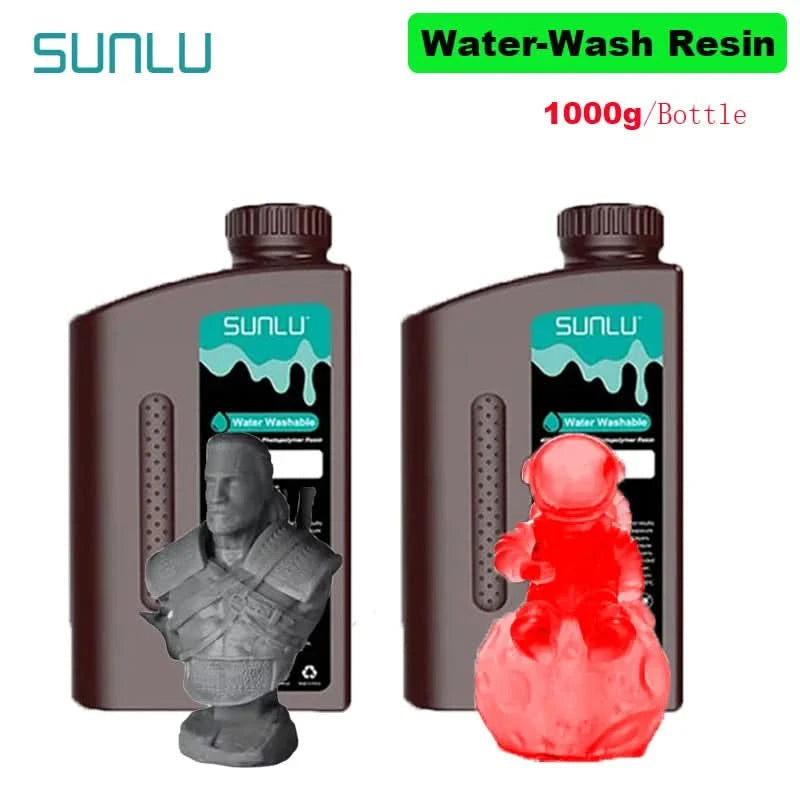 SUNLU 2KG Wasserwaschbares / Wasserwaschbares ABS-Harz Harz 1000G/Flasche 405nm Schnelles UV-härtendes Photopolymerharz für LCD-3D-Druck