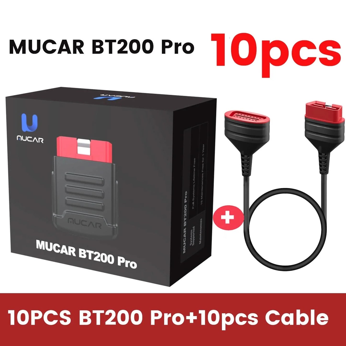 10pcs-100pcs MUCAR BT200/BT200 Pro OBD2 Diagnostic Tool Full System Diagnosis for all cars lifetime free, 15 reset service