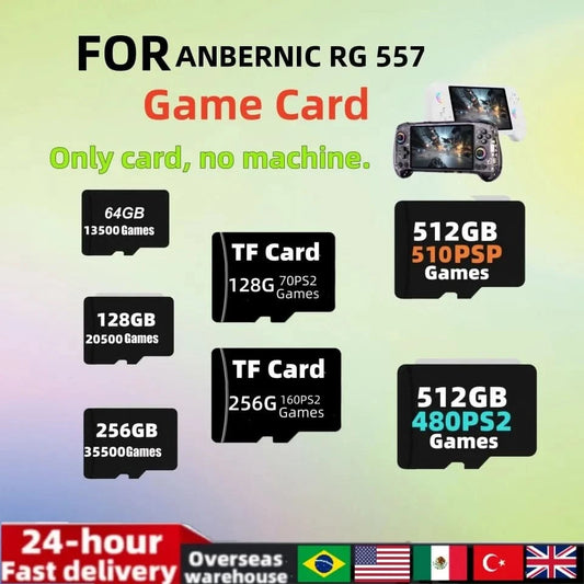 For RG557 Portable Handheld Game Console Memory Card TF Card SD Card Game Card  Video Player Retro Game Android  512G PSP PS2