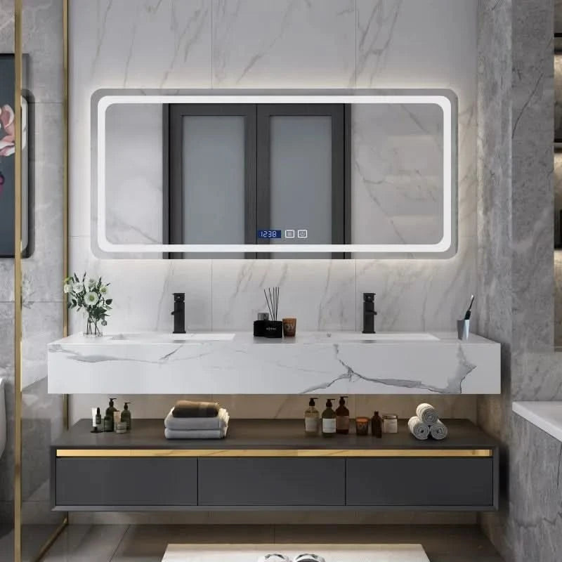 Pink Modern Large Storage Space With Side Cabinets Bathroom Cabinet With Drawers
