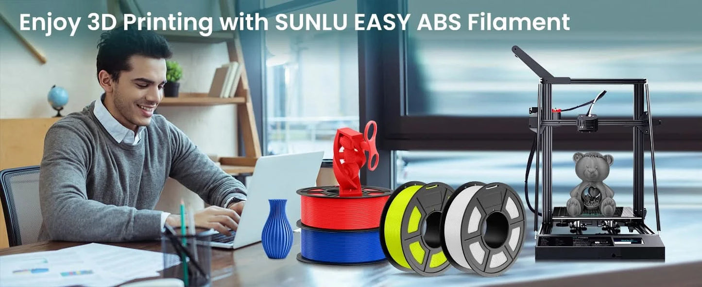 SUNLU 10KG 3D Filament PLA/PLA PLUS/PETG/Easy ABS Filament 1.75mm 10 Rollen 1KG sauber gewickeltes 3D-Drucker-Filament für 3D-Drucker