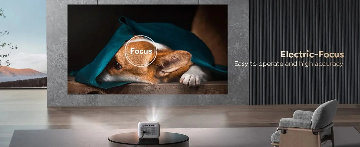 MINI Projector WiFi Bluetooth Projector 20000Lumens 720P Projectors Support 1080p Video for Home Outdoor Cinema Android YABER L1