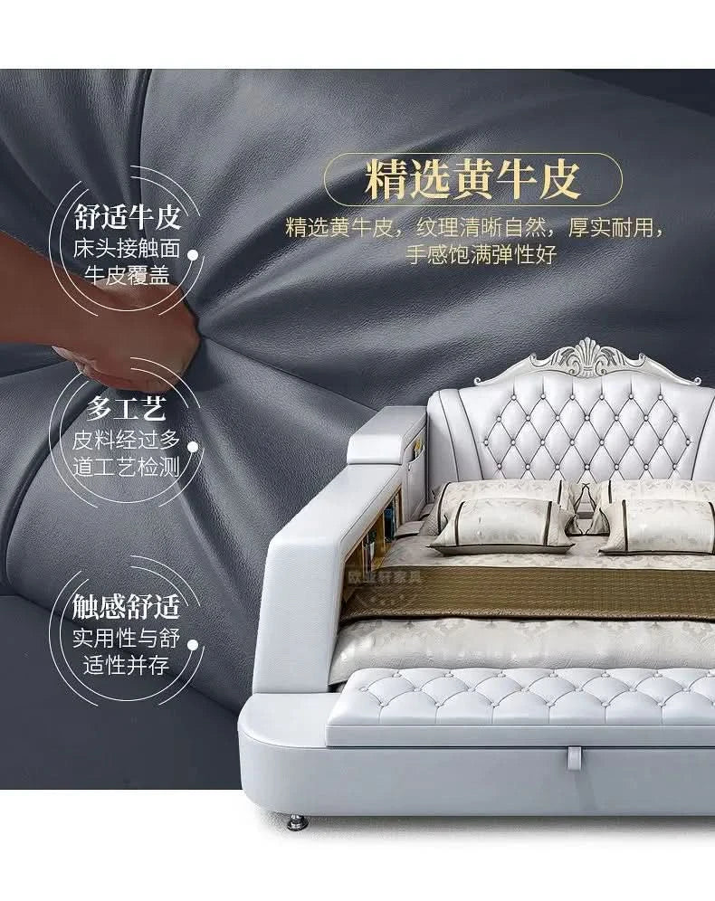 Frame Full Size Storage Bed Queen Size Luxury 180x200cm King Bed Minimalist Upholstered Nordic 150x200cm Home Bedroom Furniture