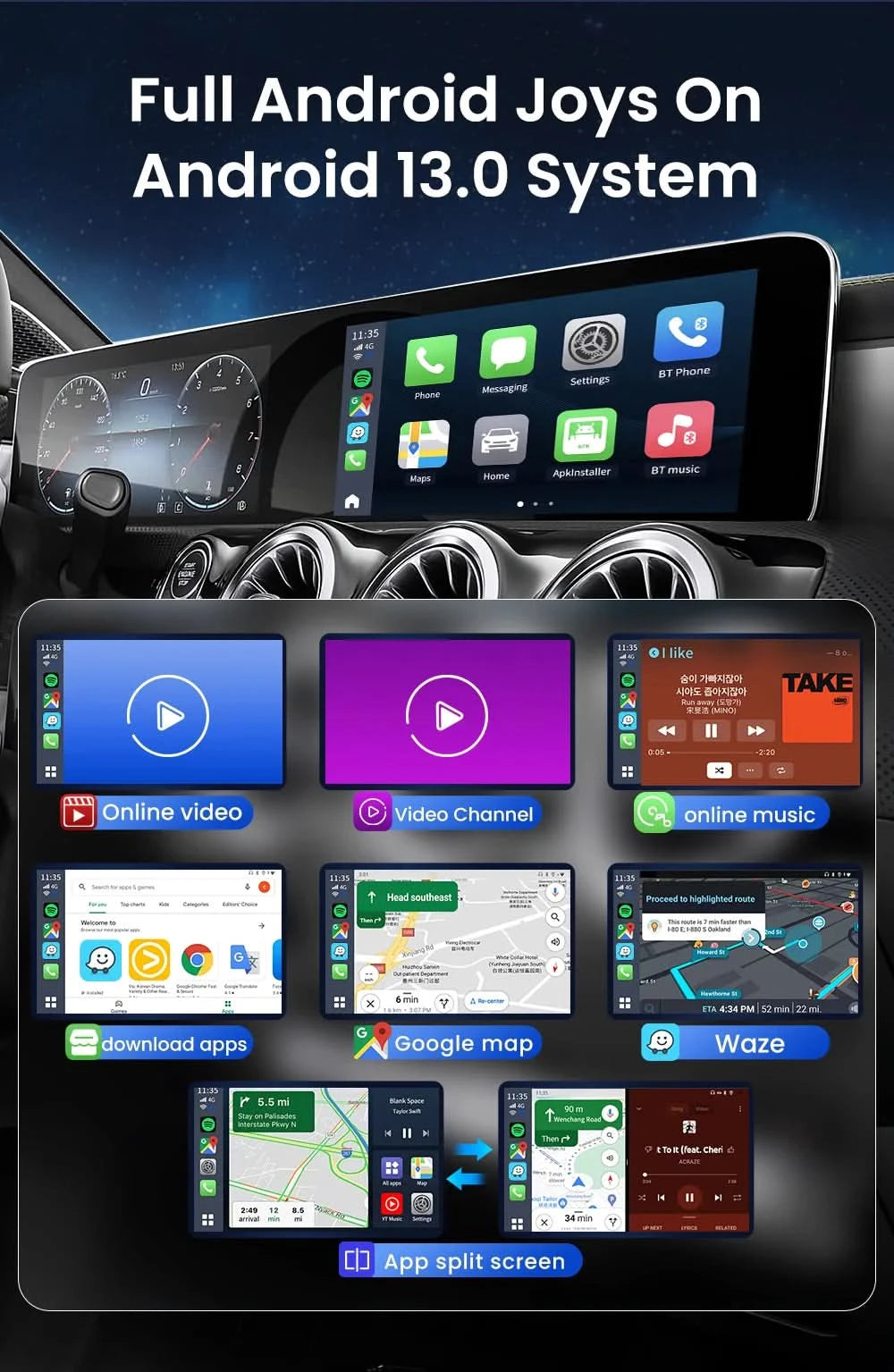 CarlinKit CarPlay Ai Box Android 13 Plus oder Android 11 Smart Car Box Android Auto Wireless CarPlay 4GLTE für Audi Mazda VW Haval