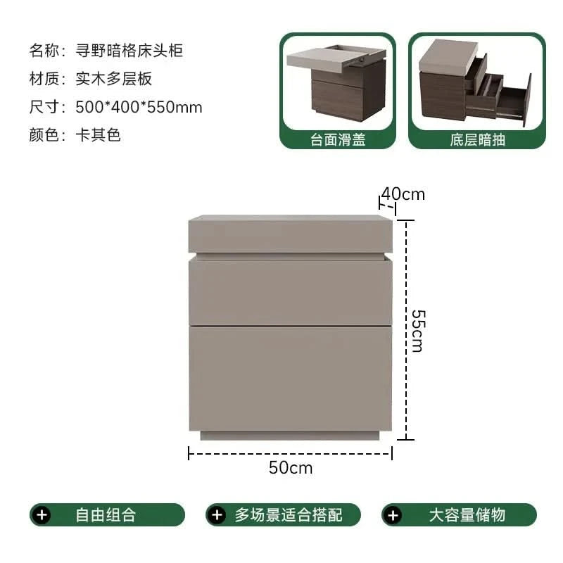solid wood bedside cabinet multi-functional hidden compartment bedside hidden storage cabinet bedroom locker