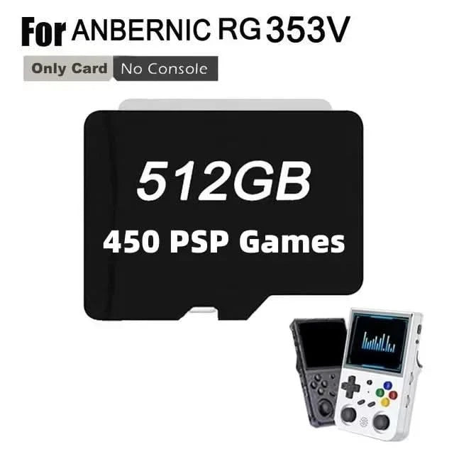 HOT 512GB TF Card Preloaded Games for ANBERNIC RG353V RG353VS Bag Card for 512G 256G 128G 64G Retro Handheld Game