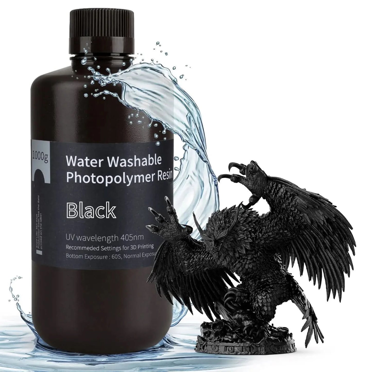 ELEGOO Water Washable 3D Druckerharz LCD UV-härtendes Harz 405nm Standard Photopolymerharz für LCD 3D-Druck 1000g 8 Farben