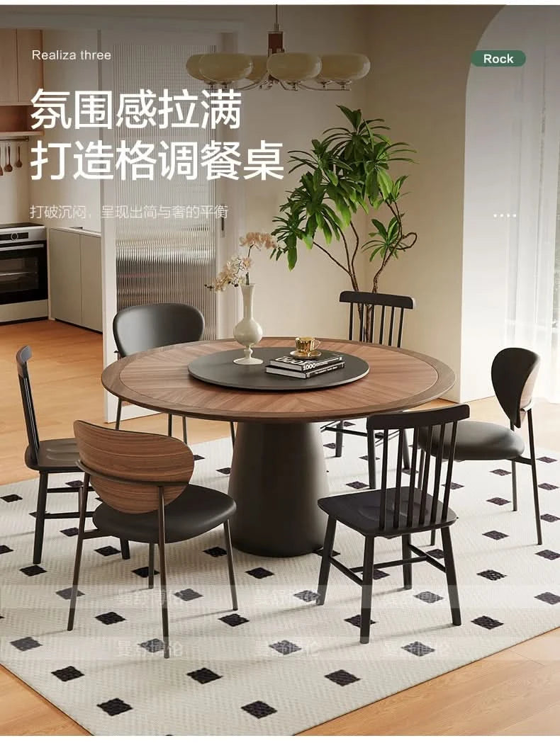 6 People Turntable Dining Table Vintage Legs Metal Design Round Coffee Table House Breakfast Juegos De Comedor Furnitures