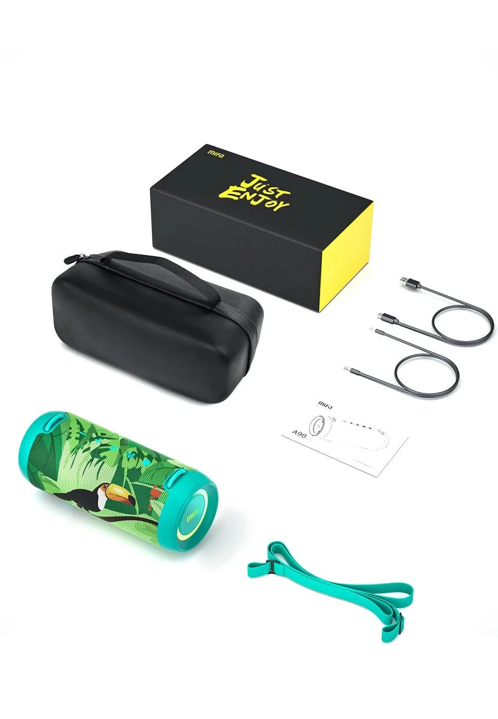 mifa A90 Green Bluetooth-Lautsprecher 60 W Ausgangsleistung Bluetooth-Lautsprecher mit Class-D-Verstärker Ausgezeichnete Bassleistung