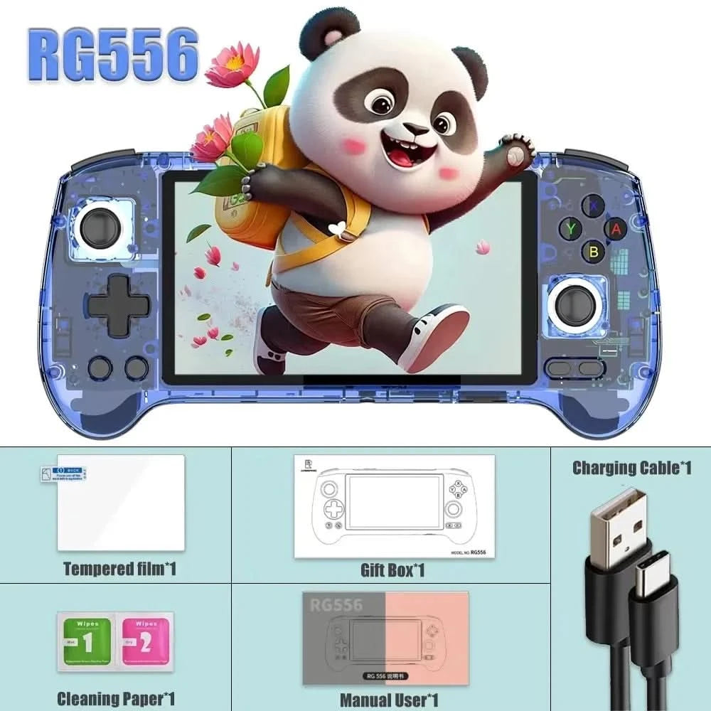 ANBERNIC RG556 Handheld-Spielekonsole 5,48 Zoll AMOLED-Bildschirm 1080*1920 Android 13 RAM8G+128G PS2-Spiel 5G WIFI 512G 80000Spiele