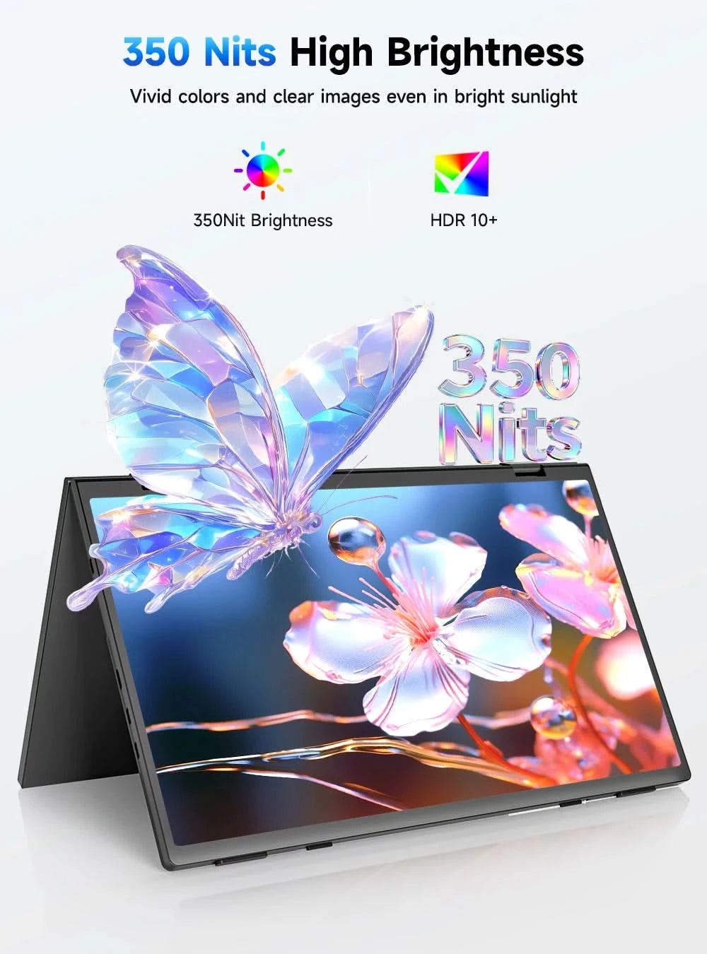 EVICIV Tragbarer Dual-Monitor 15,6 Zoll Stapelbar Faltbar Reise-Display 1080P 100% sRGB USB-C HDMI Dreifach Laptop-Bildschirm-Erweiterung