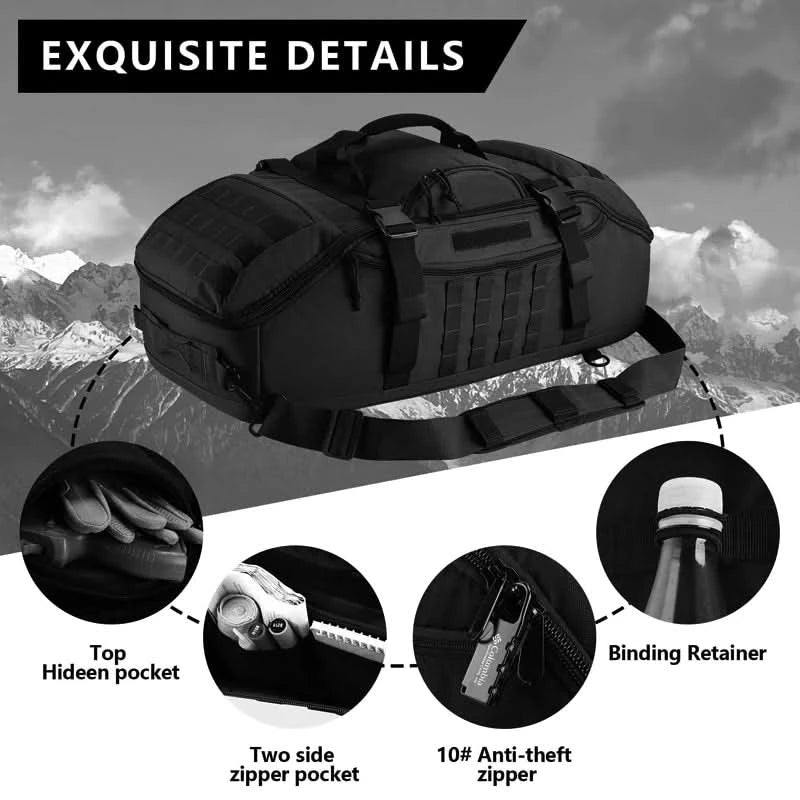 LQARMY 30L 45L 80L Sport-Reisetasche Molle Taktischer Rucksack Fitnessstudio-Sporttasche Große Seesäcke für Camping Jagd Angeln