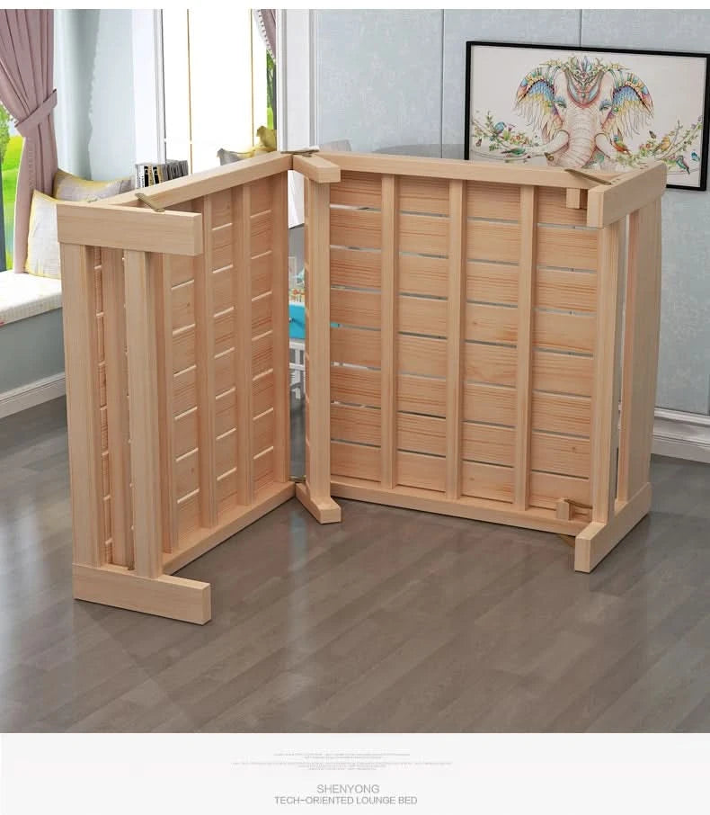 Folded bed, single bed rental room, solid wood bed, hard board bed, small bed, does not take up much space, bed