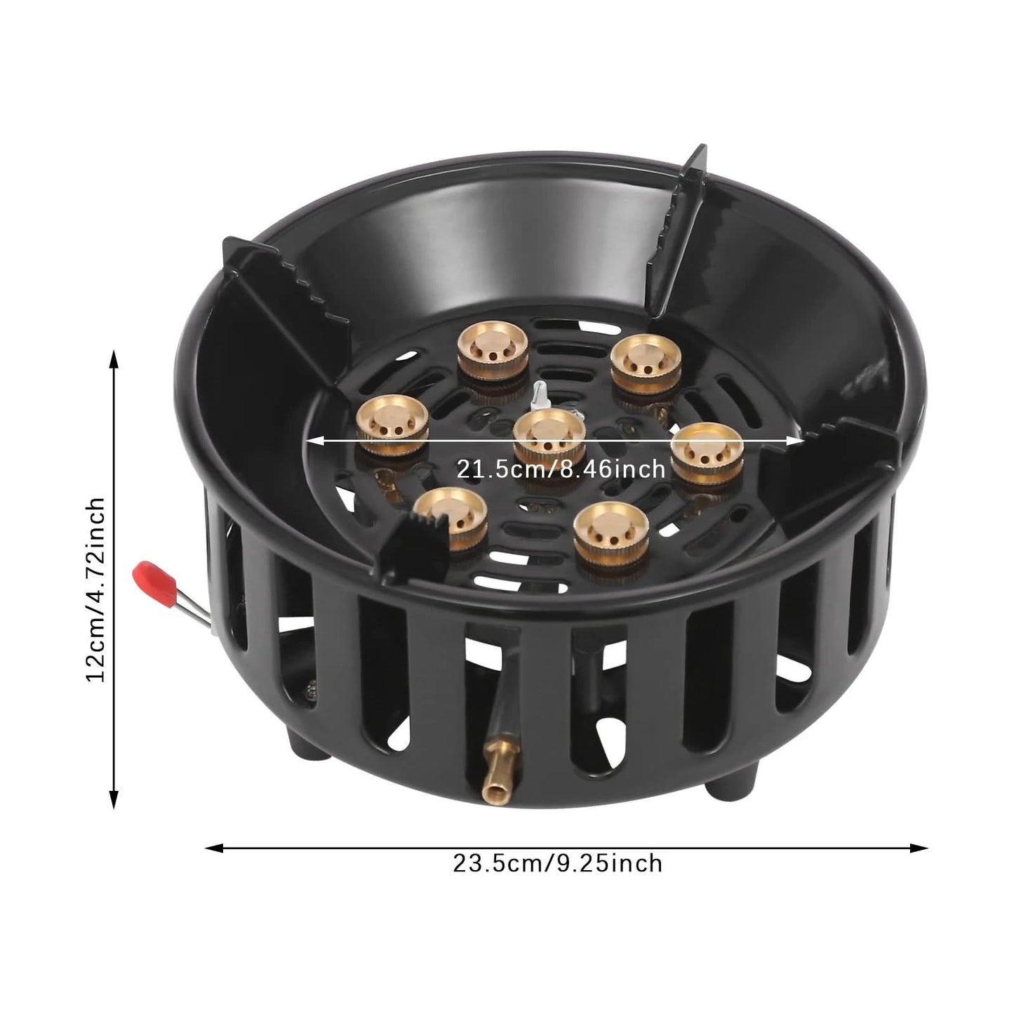 21000W Tragbarer Butan-Campingkocher, Outdoor-Brenner mit 2 Adaptern, Gaskocher, Propangas-Tragkocher für Braten und Kochen im Freien