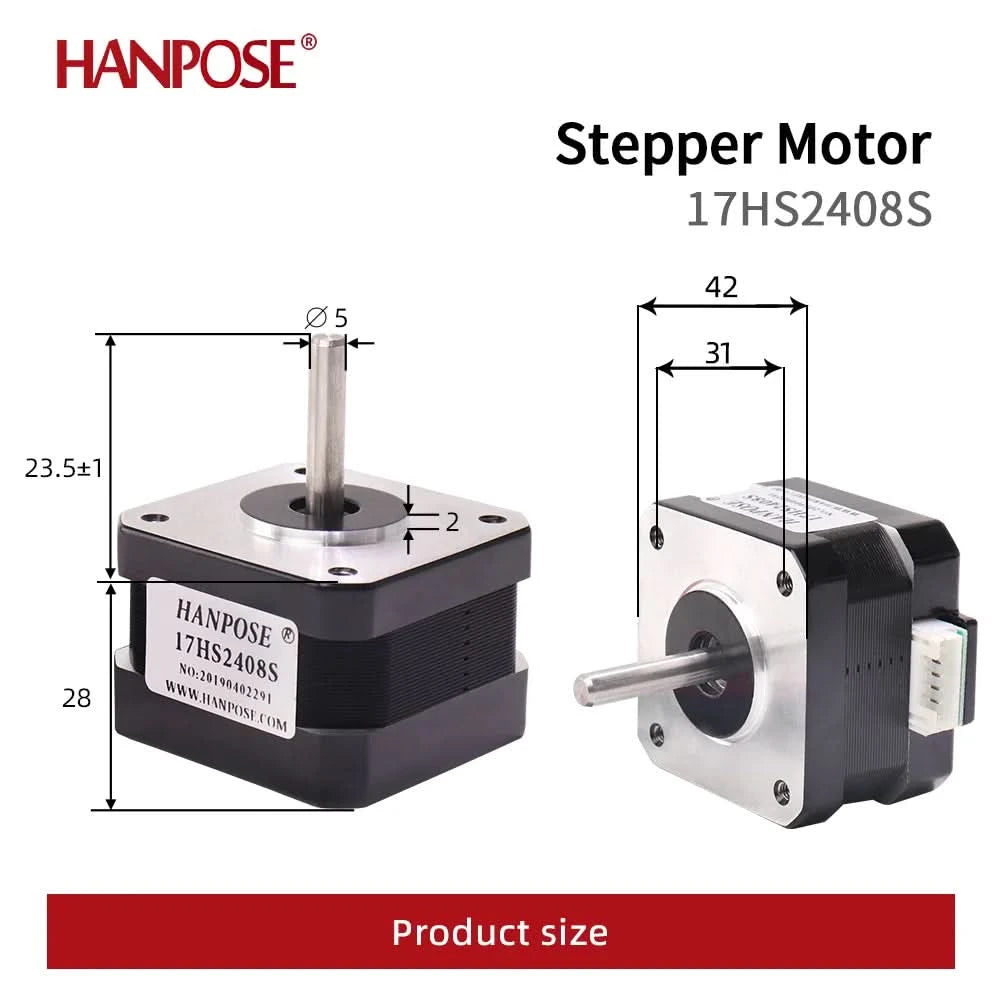 HANPOSE Nema17 Schrittmotor, Drehmoment 78 oz-in (52 N-cm), Strom 1,8 A. Modelle 17HS8401 17HS 2408 17HS3401S 17HS4401S 17HS6401S
