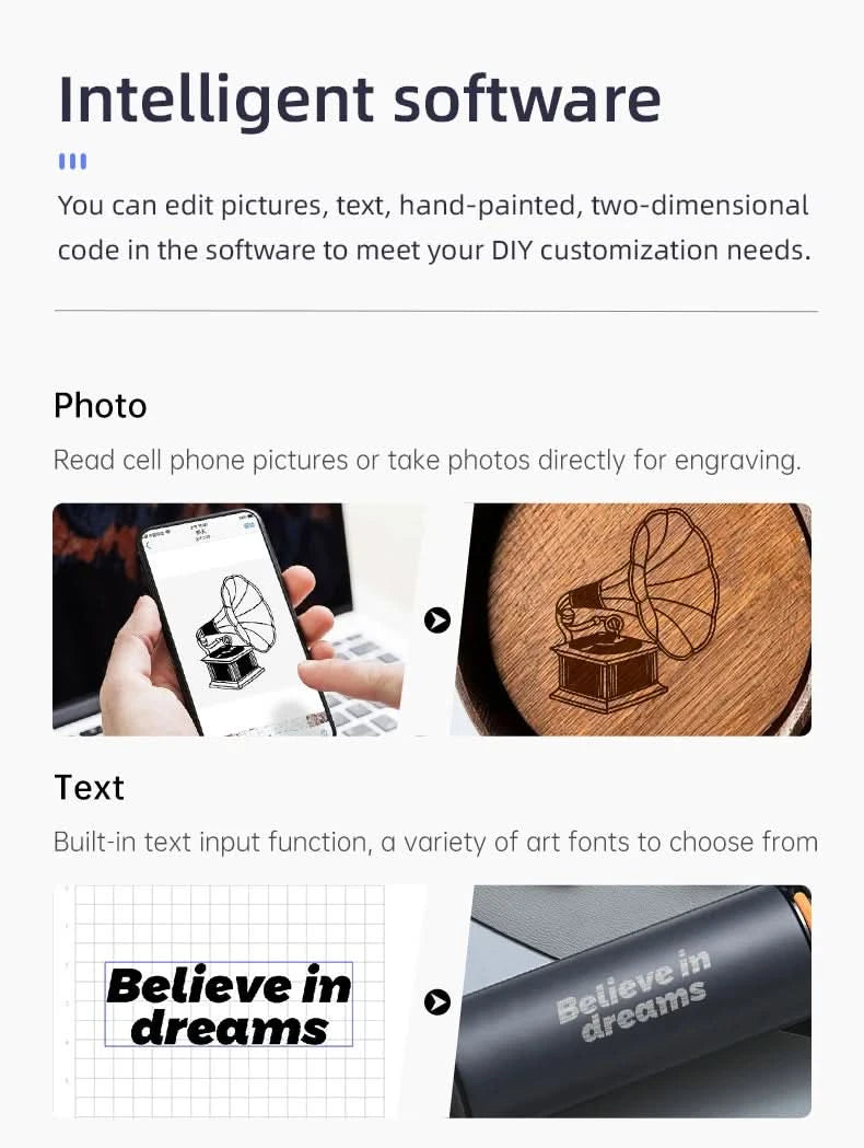 DAJA DJ6 Laser Engraver Logo Marker Machine for Household Woodwork Marking Machine Support Wireless BT Mobile Phone App Control