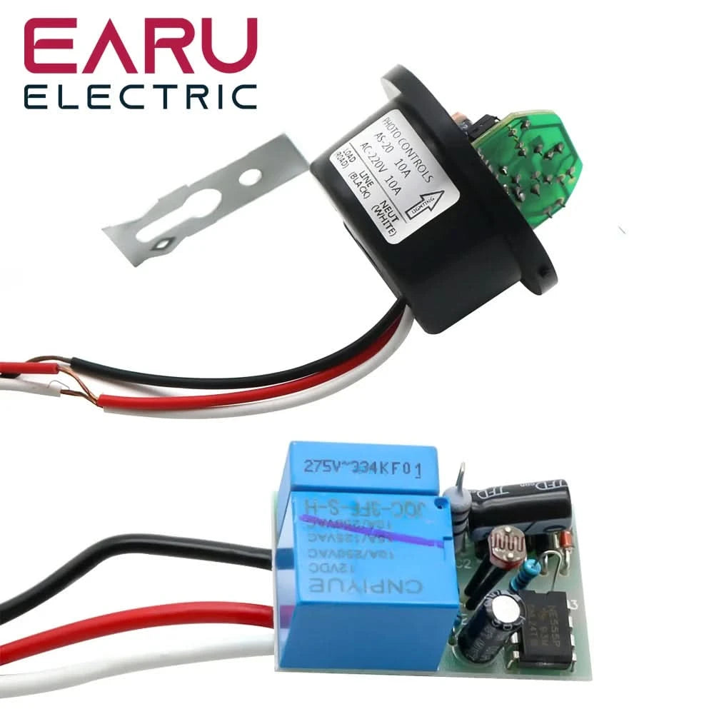 Automatischer Ein-/Aus-Lichtschalter für Straßenlaternen mit Fotozelle DC 24V AC 110V 220V 50-60Hz 10A Lichtsensor-Schalter