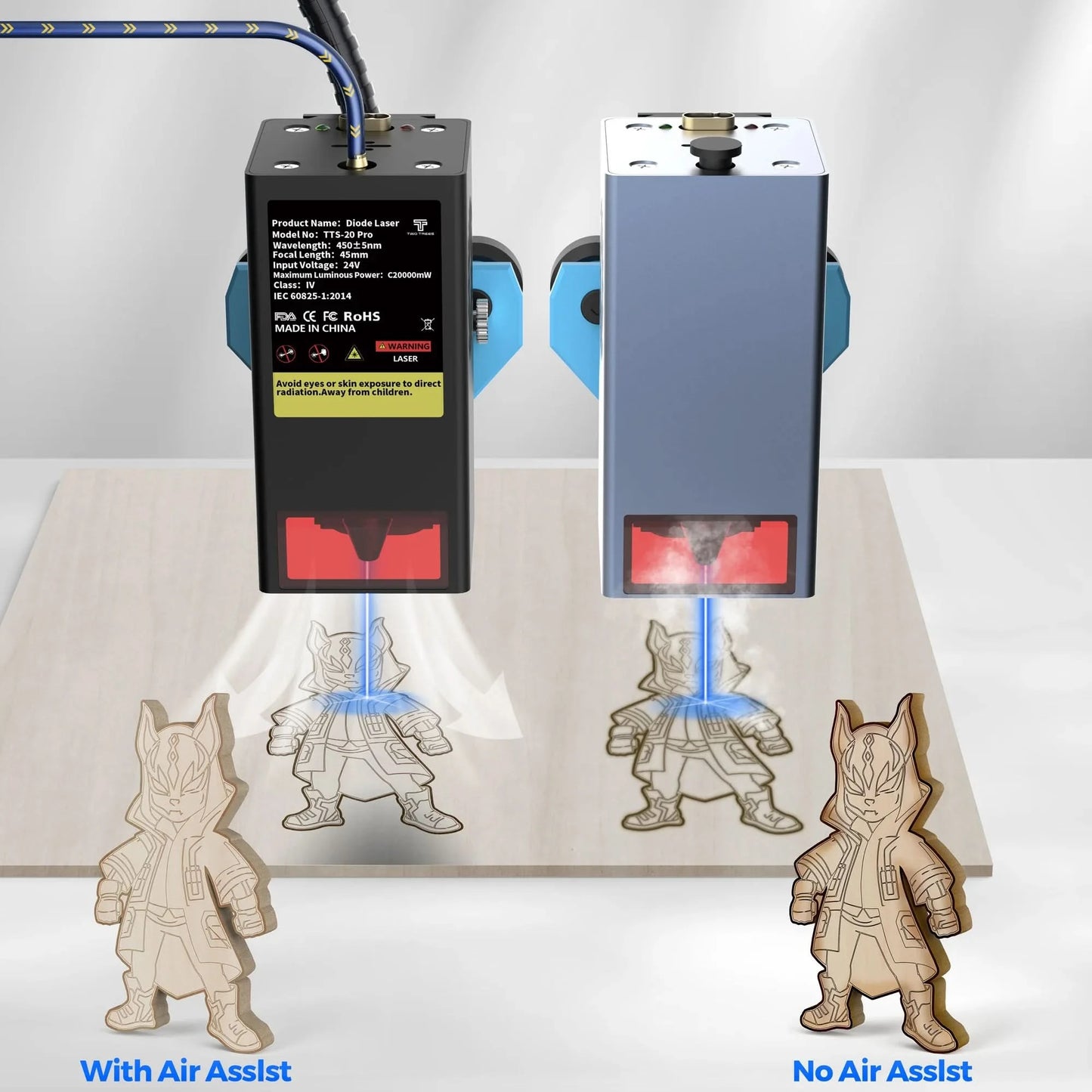 TwoTrees 130W CNC-Lasergravurmaschine TTS-20 PRO APP WLAN-Steuerung Glas Metall Lasergravierer Holz Lederschneidemaschine