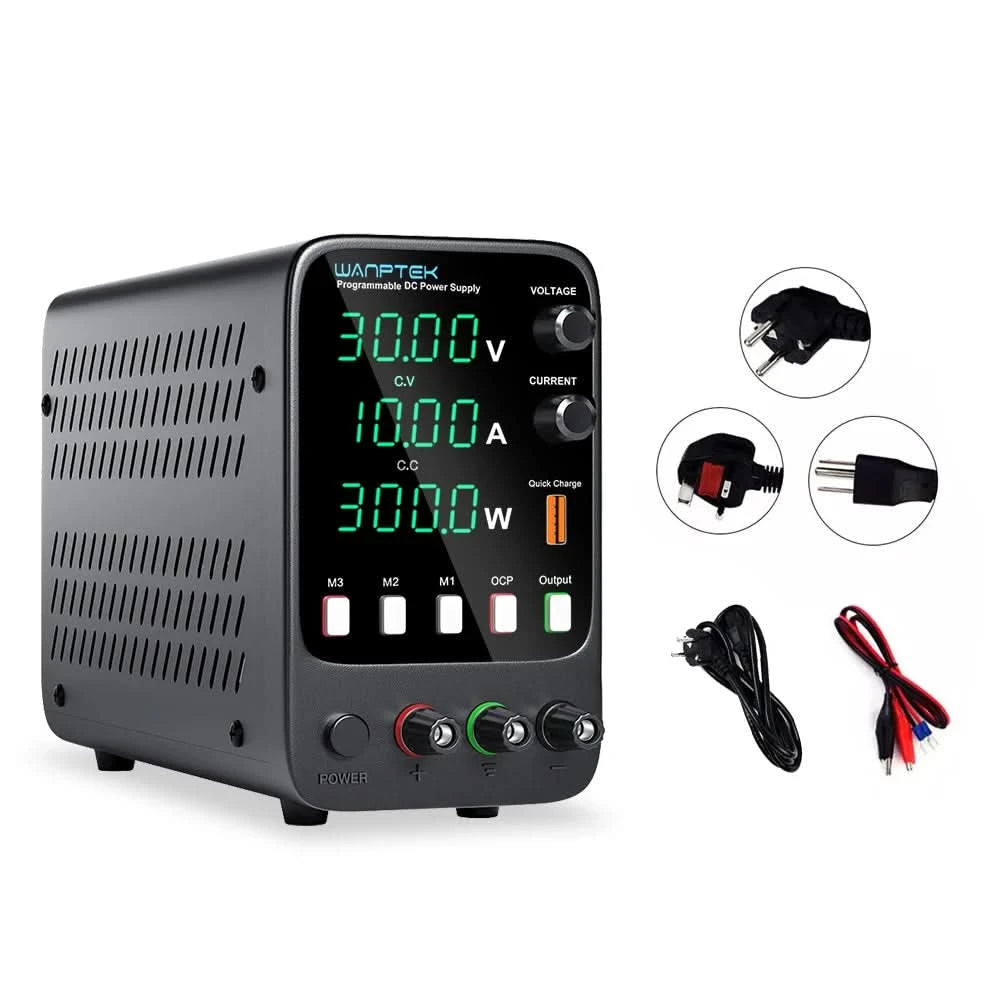 Wanptek Einstellbares Gleichstromnetzteil 30V 10A 60V 5A Labornetzgerät Stabilisiertes Netzteil Spannungsregler Schalter 220V
