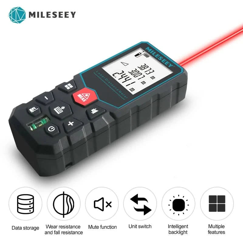 Mileseey Laser-Entfernungsmesser Elektronisches Laser-Messrad Digitales Laser-Entfernungsmessgerät Trena Metro Laser-Entfernungsmesser Maßband