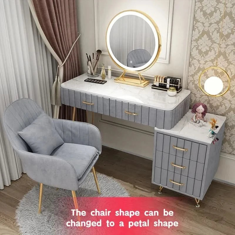 Modern Drawers Dressing Table Makeup Mirror Service Girl Pink Computer Vanity Table Living Room Vestidores Postmodern Furniture