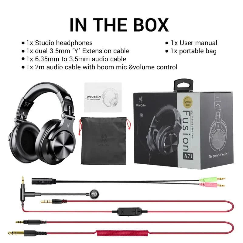 Oneodio A71 Wired Over Ear HiFi Headphones With Mic Studio DJ Headphone Professional Monitor Recording Mixing Headset For Gaming