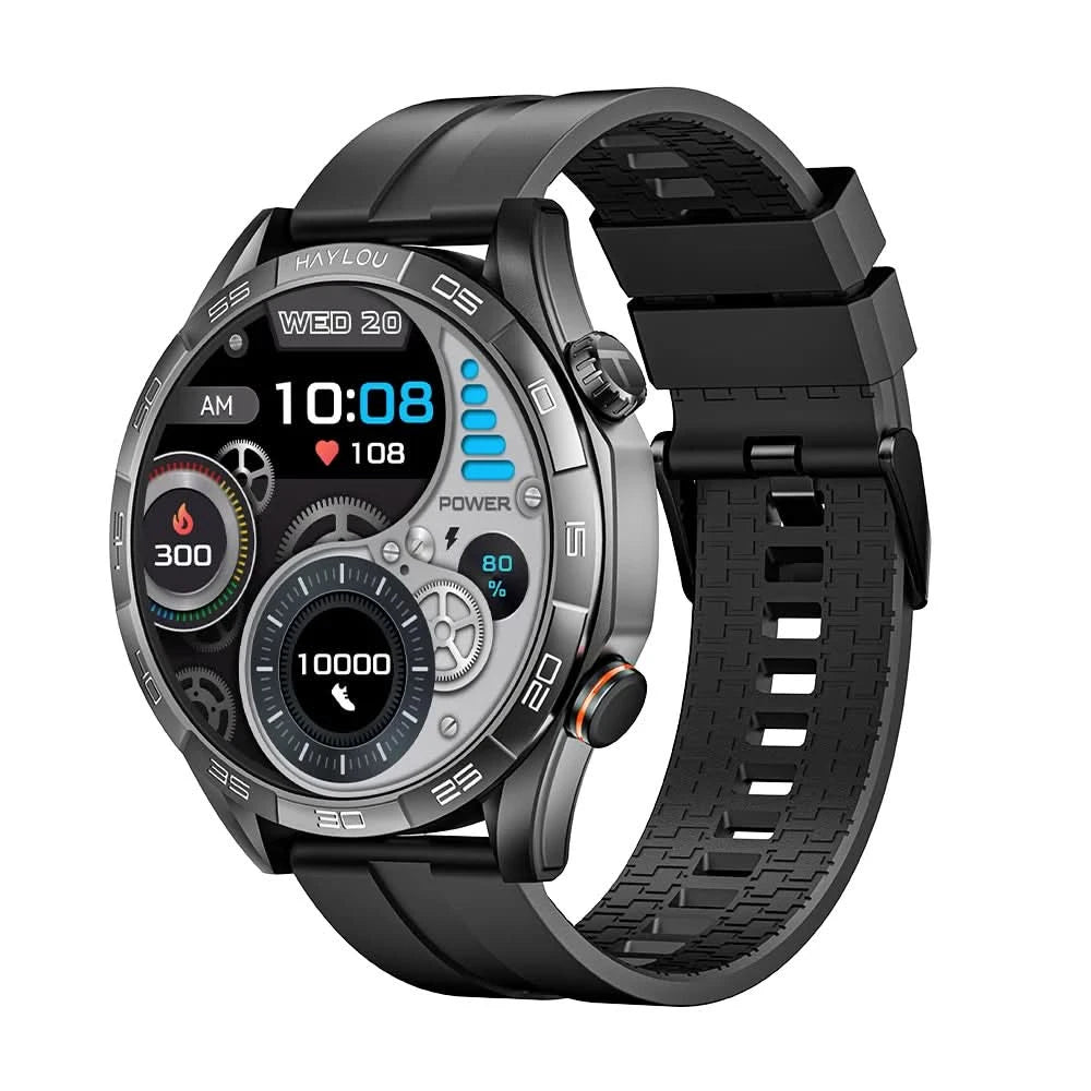 HAYLOU Solar 5 Smartwatch mit Sprachanrufen 1.58'' AMOLED Display 60Hz Smart Watch 24H Gesundheitsüberwachung Sport-Smartwatch für Herren