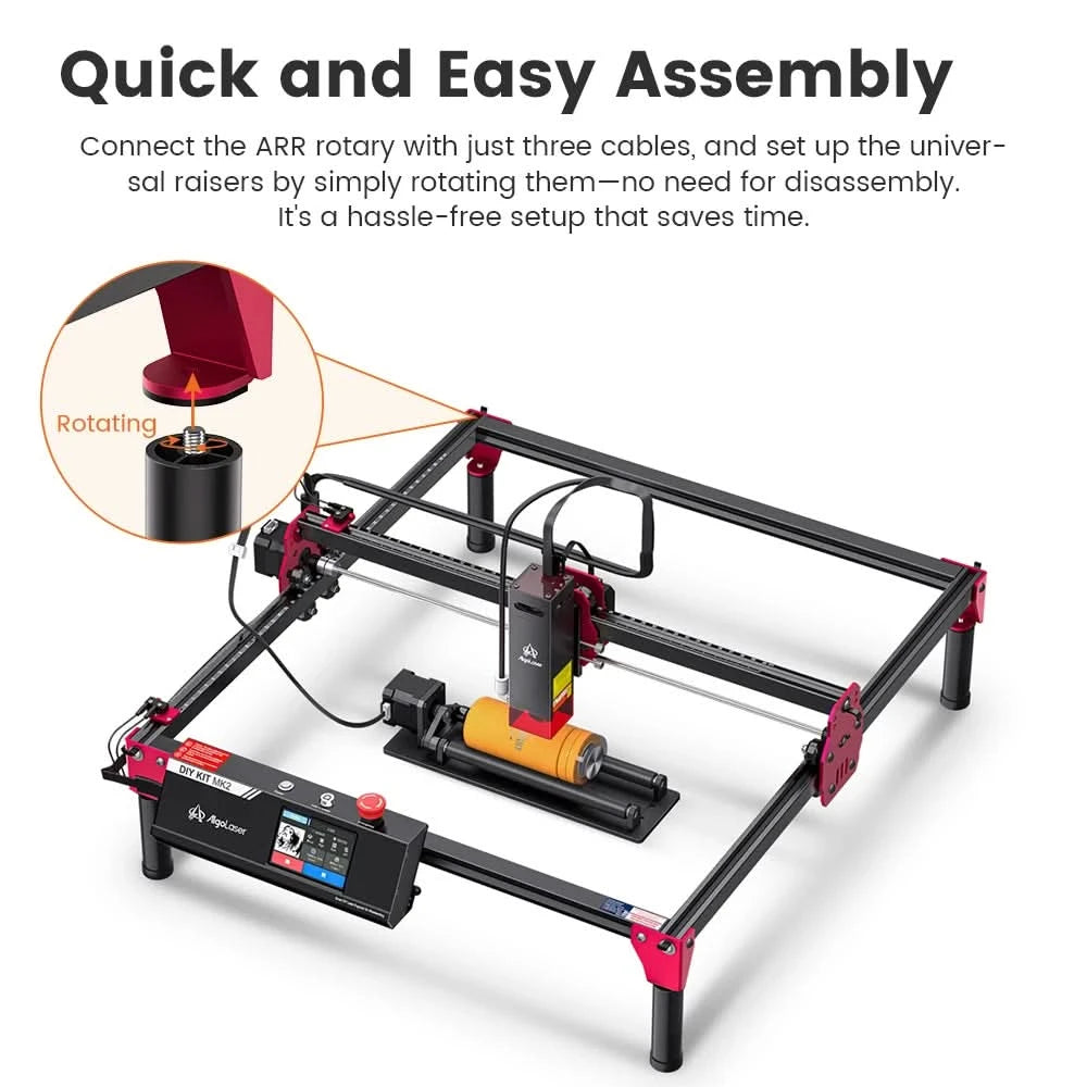 AlgoLaser DIY KIT MK2 10W for New Beginner Wood Engraving Mini Machine for DIY Crafting Glass Leather Engraving Area 400X435MM