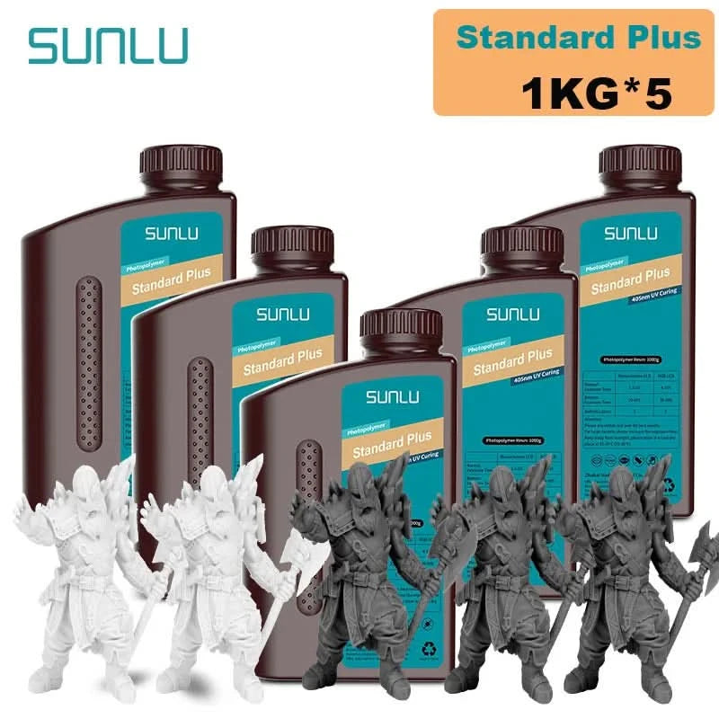 SUNLU 5KG Standard Plus/14K Standard Harz 1KG/Flasche 405nm schnellhärtendes UV-Photopolymerharz für LCD 3D-Druckermaterial
