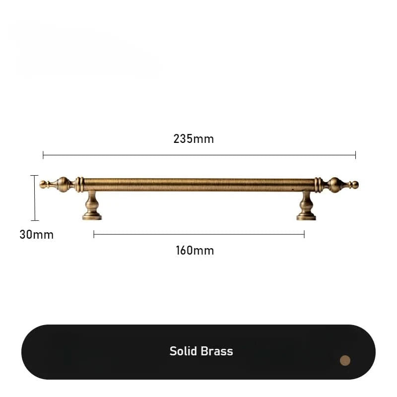 Tinyhob Solid Antique Bronze Pull Brass Cabinet Knobs T Bar Funiture Wardrobe Appliance Handle Long Pull Drawer Handle