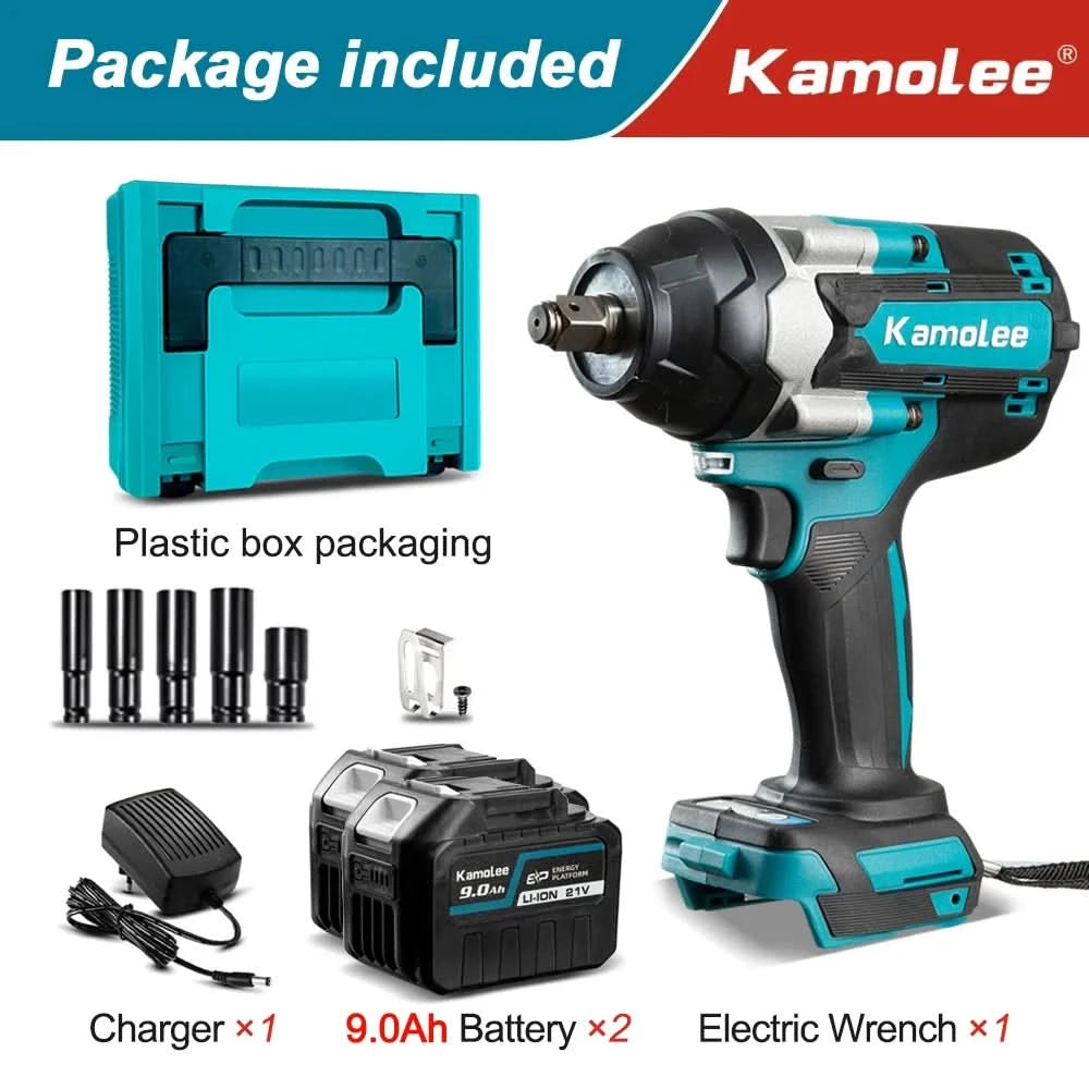 【1800N.m】Kamolee DTW700 Electric Impact Wrench 1800 N.m High Torque 1/2 Inch Automobile maintenance