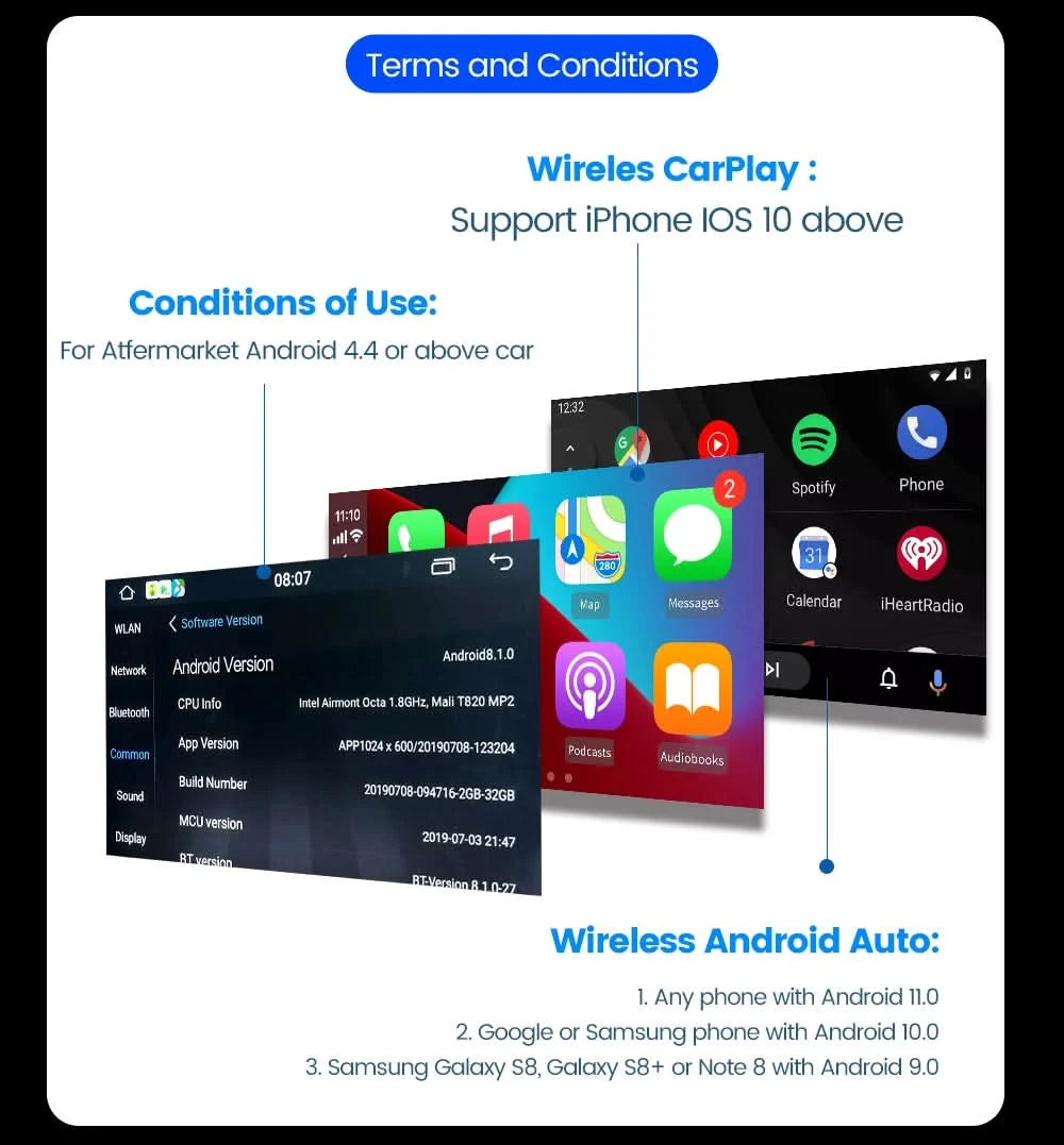 Wireless CarPlay Dongle für Android Auto Wireless Android Auto Carlinkit Car Play iOS Mirror Screen Mirrorlink USB Adapter CCPA
