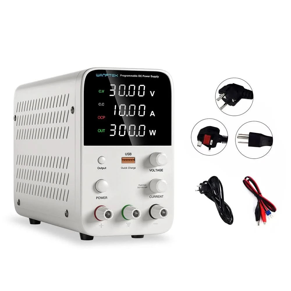 Wanptek Einstellbares Gleichstromnetzteil 30V 10A 60V 5A Labornetzgerät Stabilisiertes Netzteil Spannungsregler Schalter 220V
