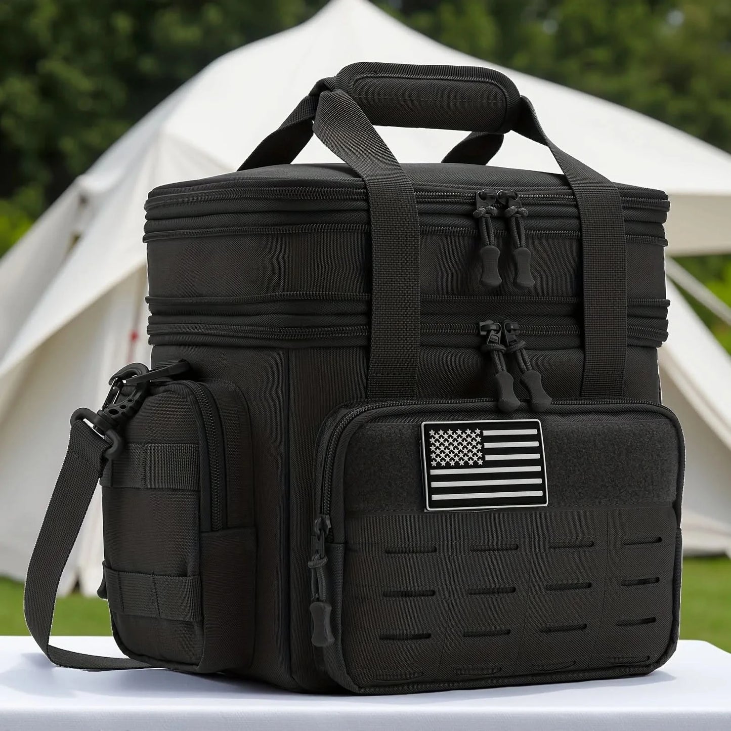 Taktische Brotdose für Herren, erweiterbare taktische Kühltasche, 18 l, auslaufsicher, isoliert, für Arbeit, Camping, Outdoor