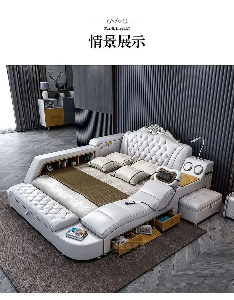 Frame Full Size Storage Bed Queen Size Luxury 180x200cm King Bed Minimalist Upholstered Nordic 150x200cm Home Bedroom Furniture