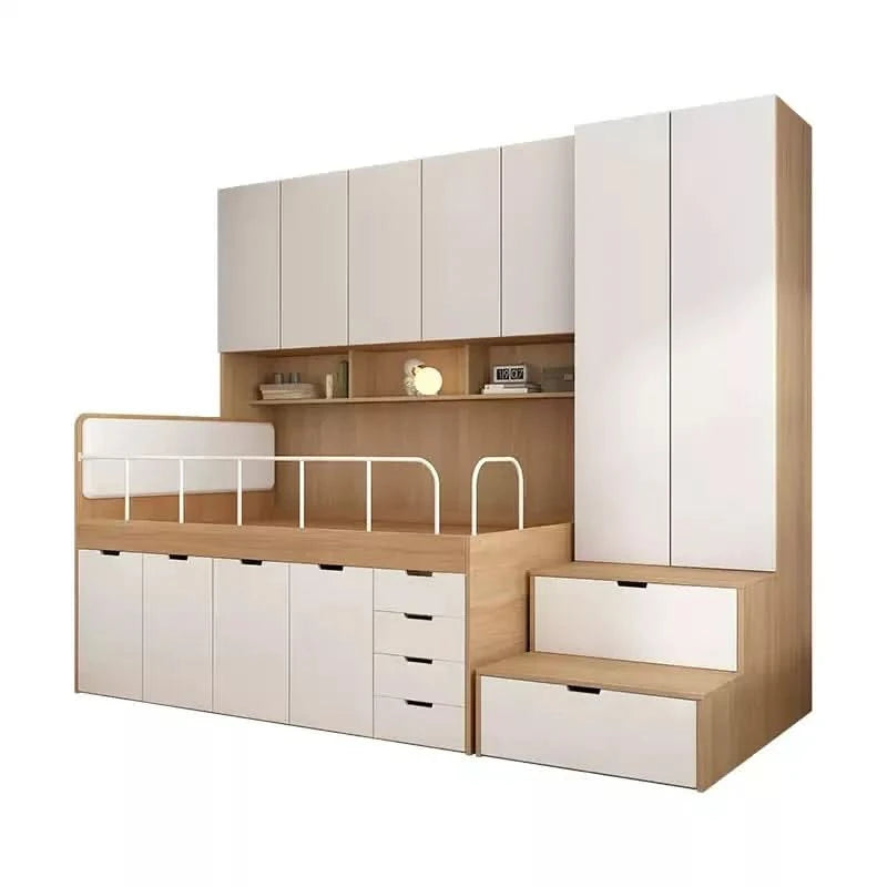 Customizable small apartment children's half-height bed bedroom storage tatami bed